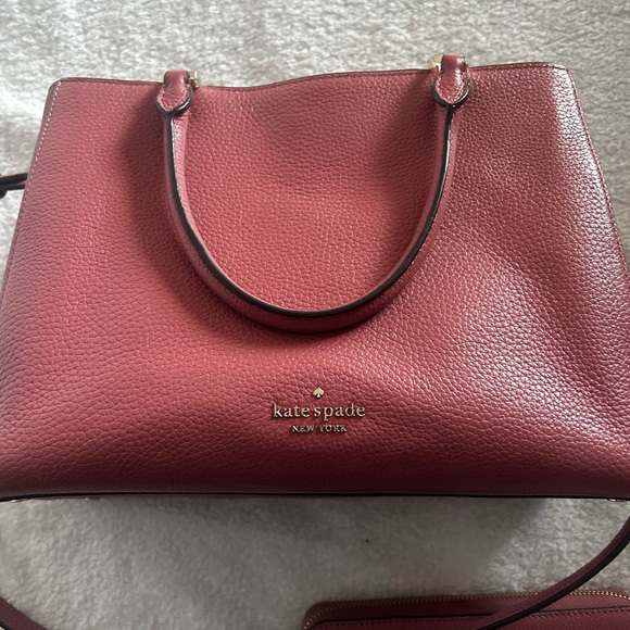 Kate Spade Leila pomegranat large wallet purse set pebbled leather - Picture 2 of 15